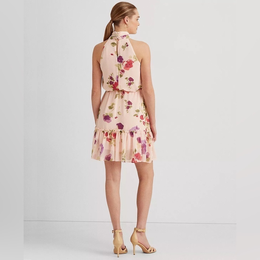 LAUREN RALPH LAUREN Floral Chiffon Sleeveless Dress 12​ - Picture 3 of 10